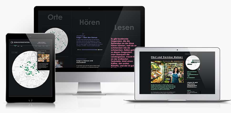 Cross-Device Mockup für die Site Genussprohpeten.at von Vincent Bauer