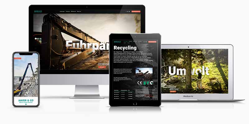 Cross-Device Mockup der fertigen Mayer Website